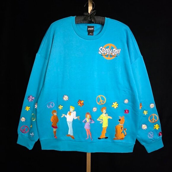 NWOT Scooby-Doo! Mystery Gang Embroidered Crewneck - BoxLunch Exclusive XL & 2XL - Picture 1 of 16